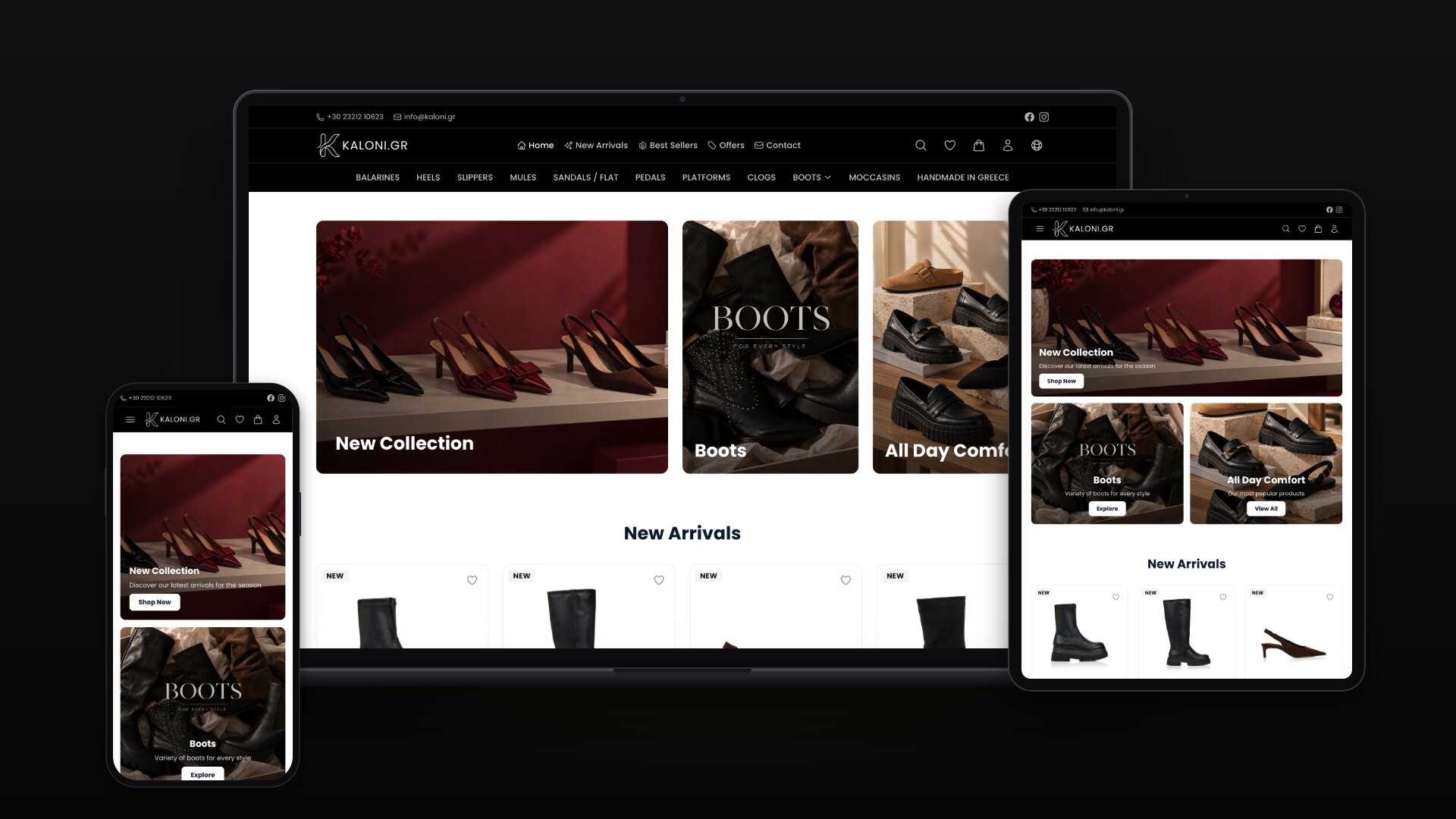kaloni.gr — E-Commerce de Chaussures Bilingue sous Laravel