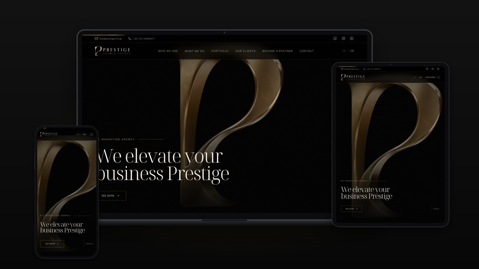 Prestige Communications — Identité de Marque & Site Bilingue